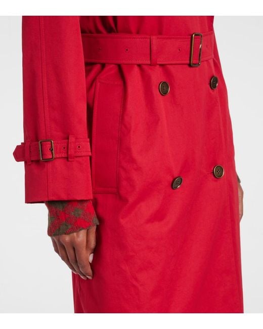Gabardina Castleford De Algodon Burberry de color Red