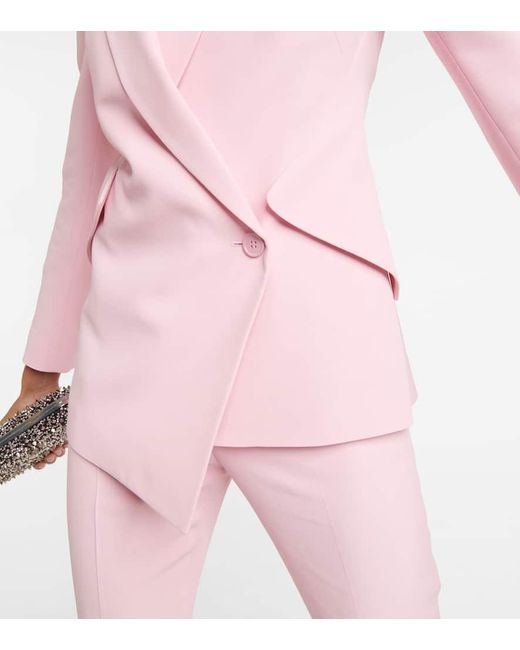 Blazer asimmetrico in crepe di Alexander McQueen in Pink
