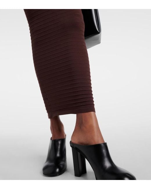 Alaïa Brown Striped Maxi Skirt