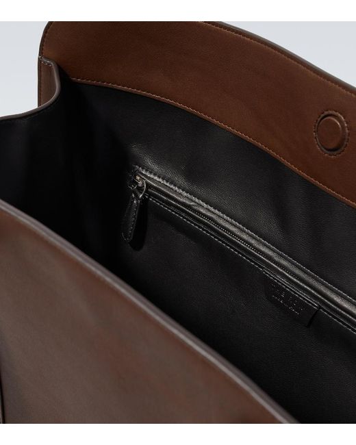 The Row Brown Ben Leather Tote Bag for men