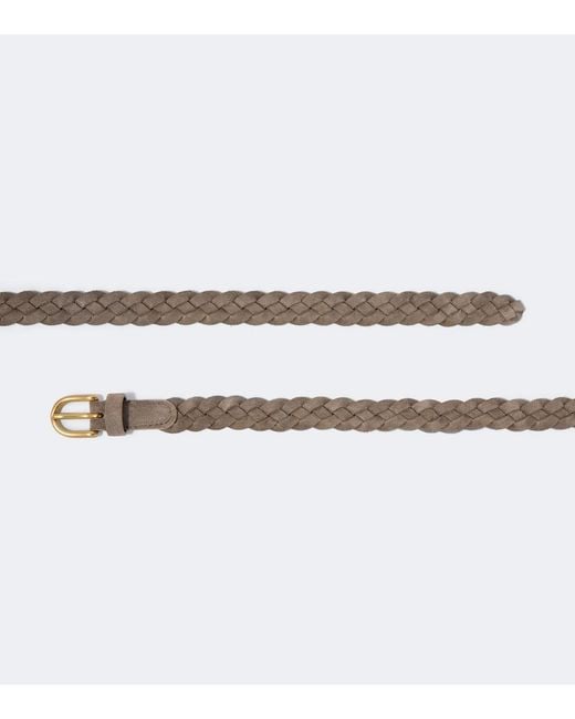 Lardini Brown Braided Suede Belt for men