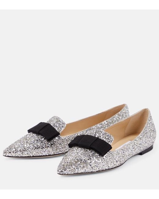 Jimmy Choo Metallic Gala Glitter Flat