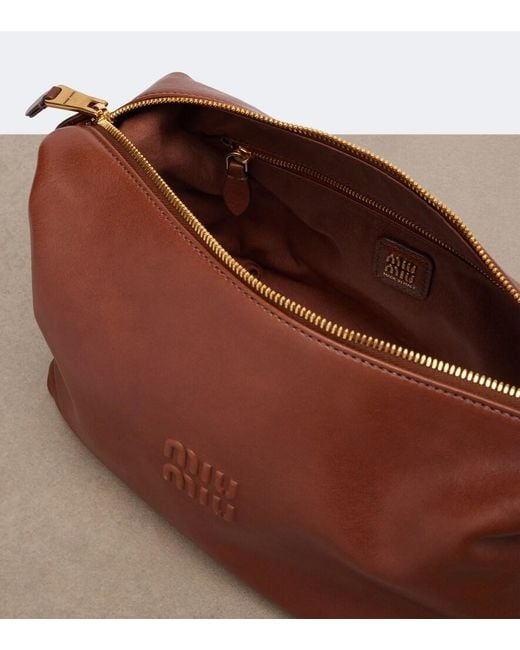 Miu Miu Red Spirit Leather Shoulder Bag