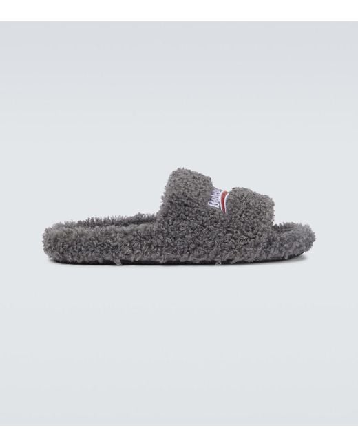 Balenciaga Gray Political Campaign Slides for men