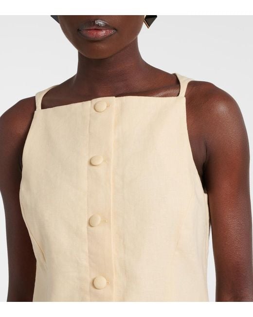 Faithfull The Brand Natural Ambra Linen Minidress