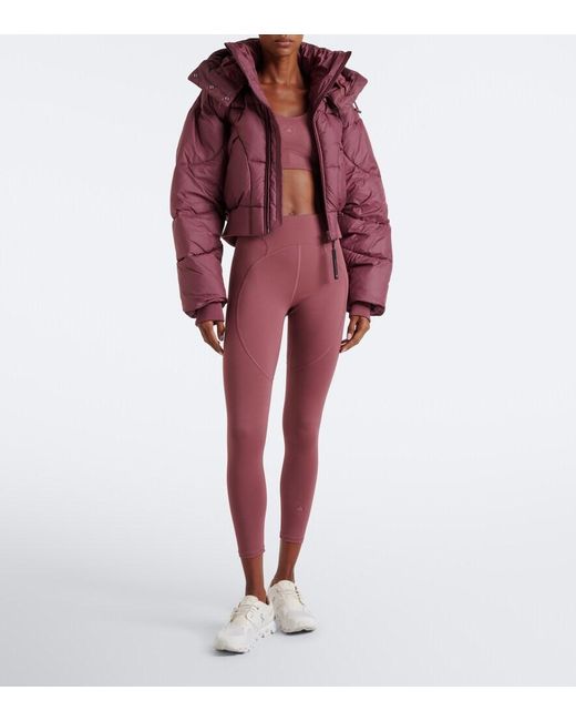 Adidas By Stella McCartney Red Cropped Puffer Jacket