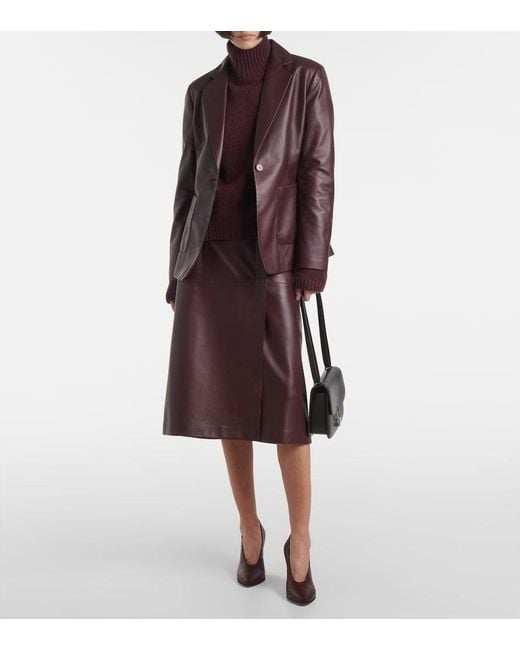 Joseph Brown Leather Blazer
