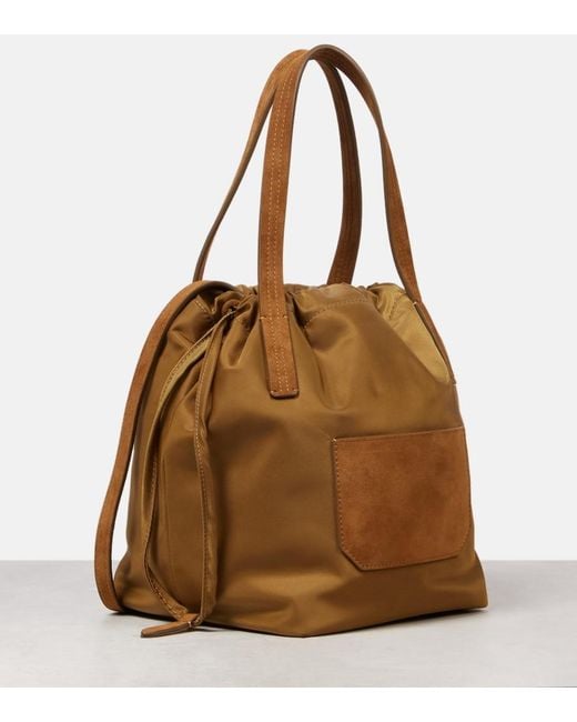 Khaite Brown Rory Medium Leather-Trimmed Bucket Bag