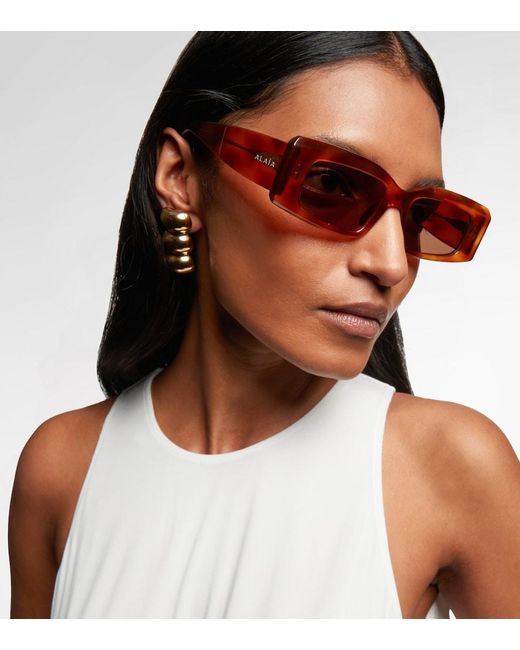 Alaïa Brown Absolu Rectangular Sunglasses