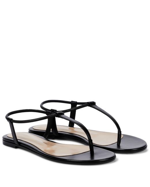 Gianvito Rossi Jaey Leather Thong Sandals in Black - Lyst