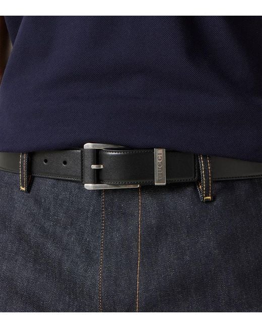 Gucci Black Leather Belt for men