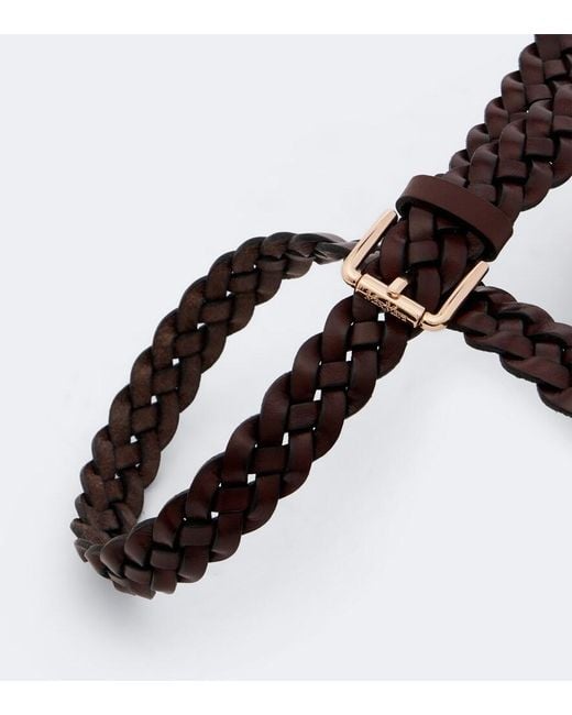 Max Mara Brown Woven Leather Belt