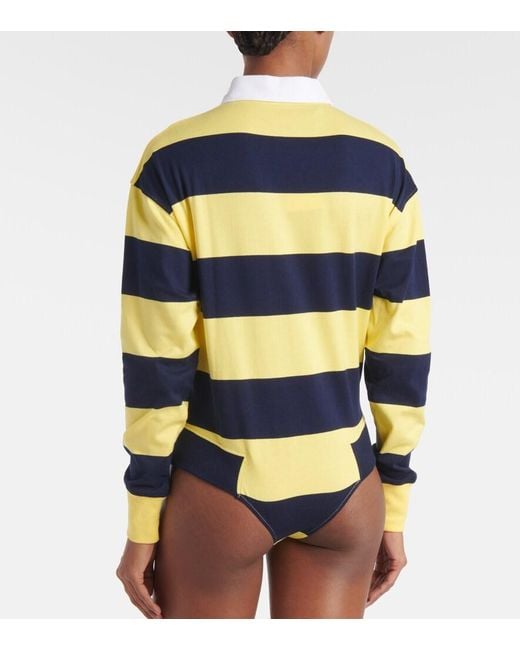 Coperni Blue Striped Cotton Bodysuit