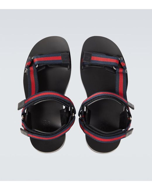 Gucci Black Melech Leather-lined Canvas Sandals for men