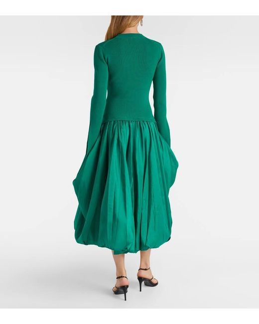 Jonathan Simkhai Green Kenlie Ribbed-Knit Midi Dress