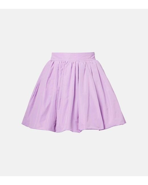 Patou Purple Gathered Miniskirt