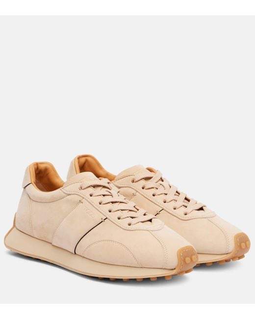 Tod's Natural Sneakers T Vintage Aus Veloursleder