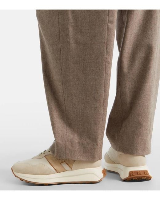 Hogan White H641 Suede Sneakers