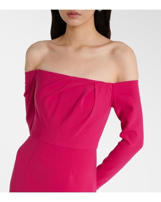 Carolina Herrera Pink Off-Shoulder Gown