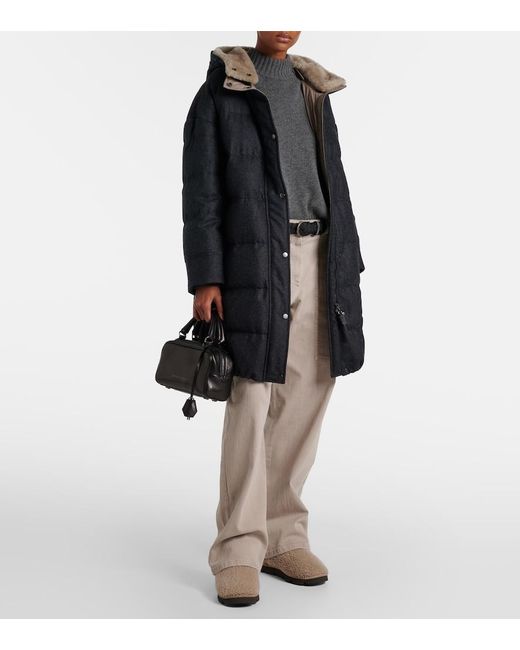 Brunello Cucinelli Natural Monili Beads Shearling Snow Boots