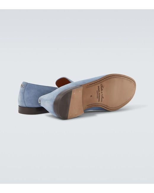 Dolce & Gabbana Blue Suede Loafers for men
