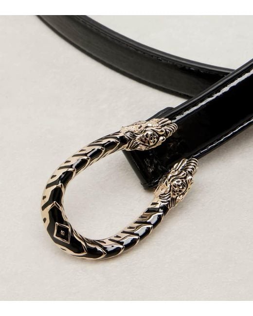 Gucci Black Dionysus Patent Leather Belt