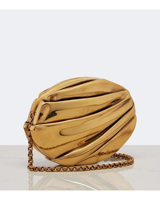 Chloé Metallic Plisse Mini Copper And Brass Shoulder Bag