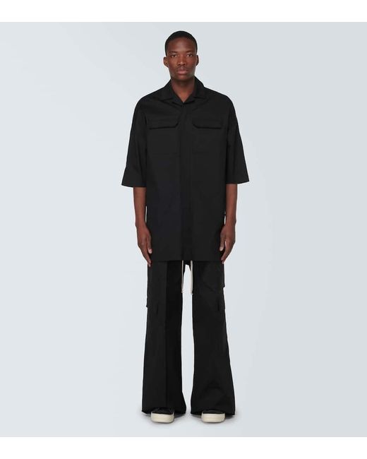 Rick Owens Black Bela Cotton-blend Wide-leg Pants for men