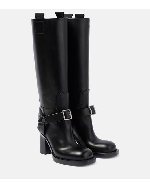 Burberry Black Stiefel Stirrup Aus Leder