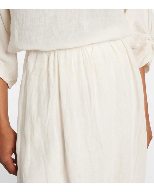 Velvet White Midirock Rachelle Aus Leinen