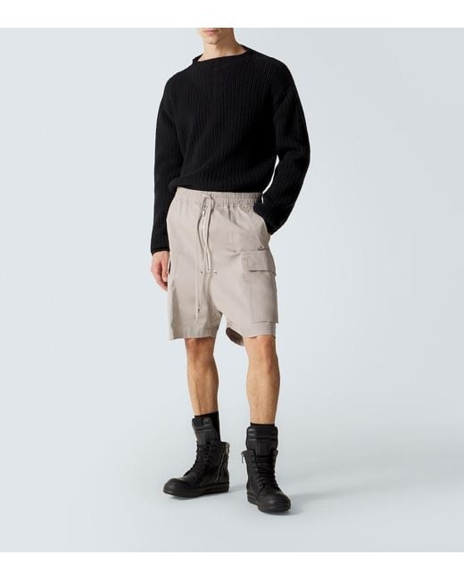 Rick Owens Black Geobasket Leather High-Top Sneakers for men