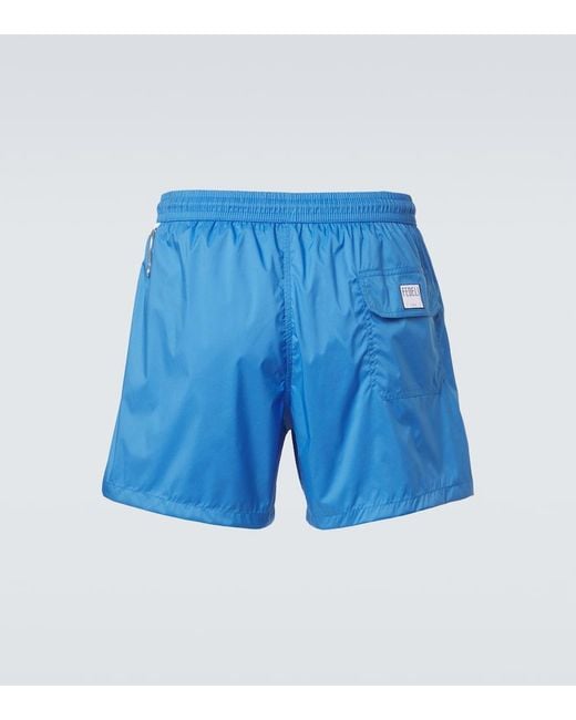 Fedeli Blue Madeira Swim Trunks for men