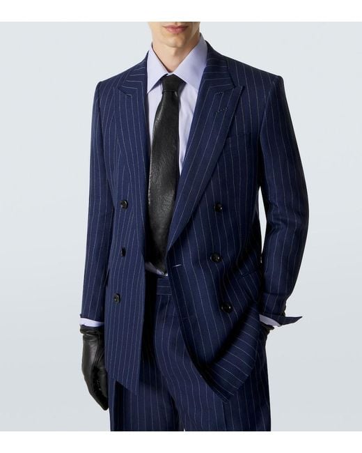 Tom Ford Blue Cotton Poplin Shirt for men