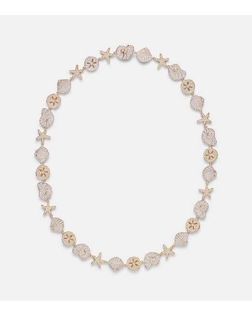 Sydney Evan Metallic Sea Life 14Kt Necklace With Diamonds