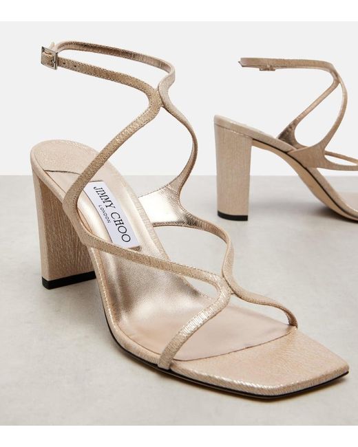 Jimmy Choo Azie 85 Metallic Leather Sandals
