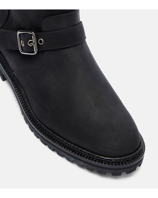 Manolo Blahnik Black Sulaltrosa Leather Biker Boots