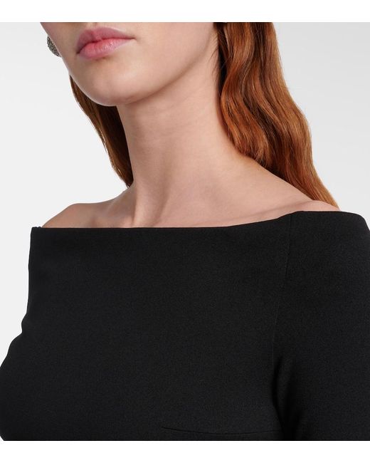 Solace London Black Rhianne Satin-Trimmed Cocktail Dress