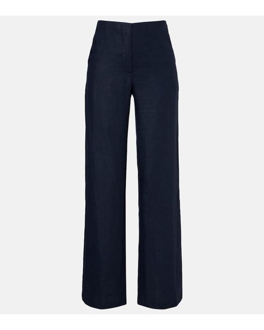 Faithfull The Brand Blue Lulea Linen Wide-Leg Pants