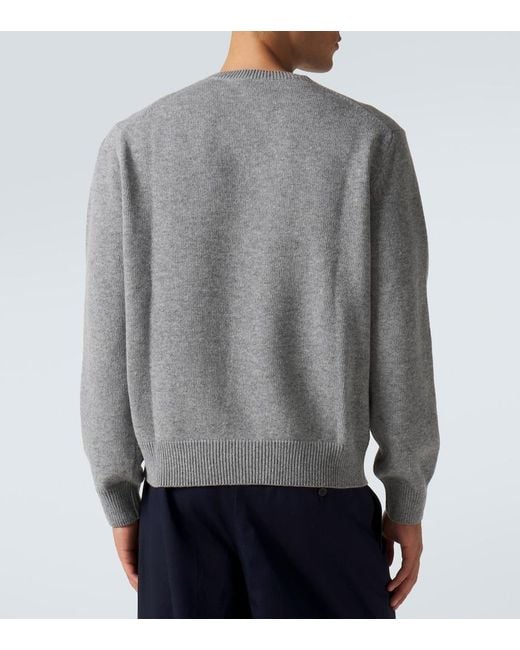 Loewe Gray Anagram Wool Sweater for men