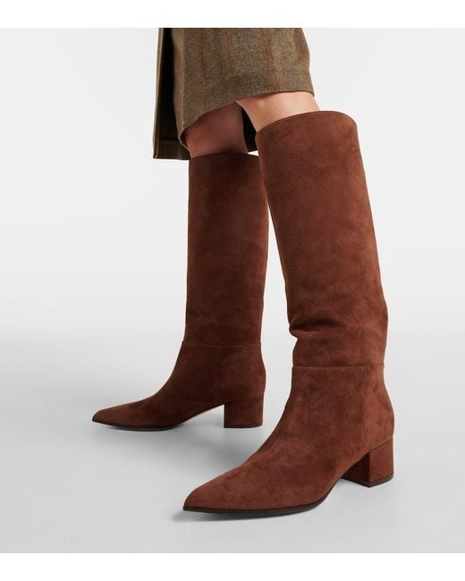 Gianvito Rossi Brown 45 Suede Knee-High Boots