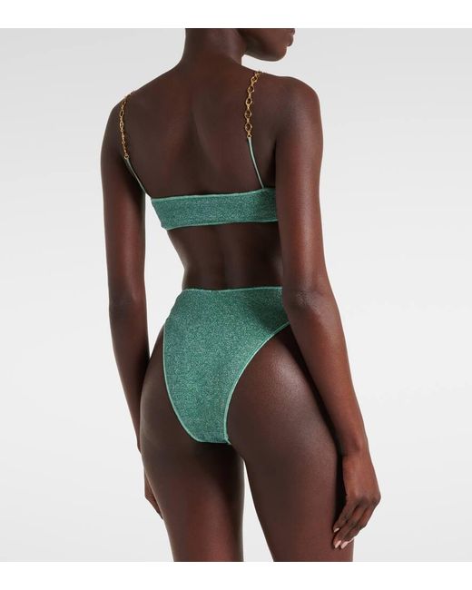 Braga de bikini Lumiere O-Chain de lame Oseree de color Green