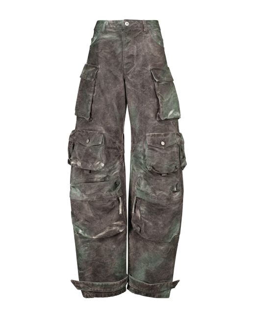 Pantaloni cargo con stampa camouflage di The Attico in Green