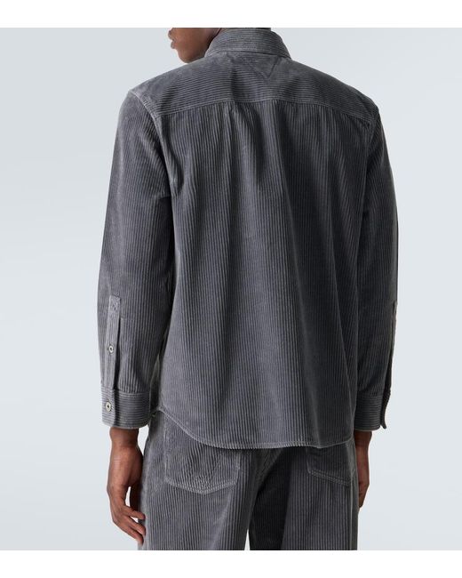 Bottega Veneta Gray Matt Cotton Corduroy Shirt for men