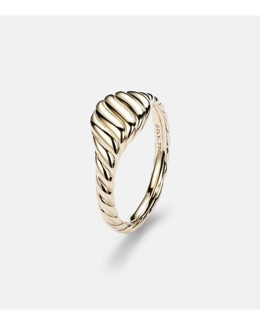 David Yurman White Sculpted Cable 18Kt Pinky Ring