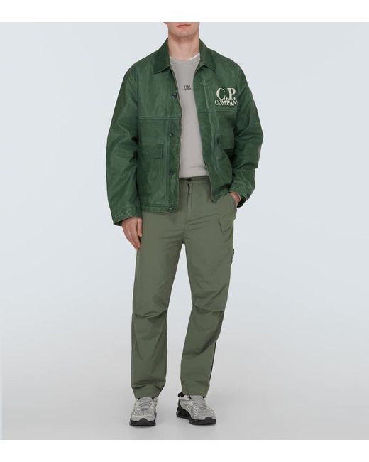 C P Company Jacke Toob aus Leinen in Green für Herren