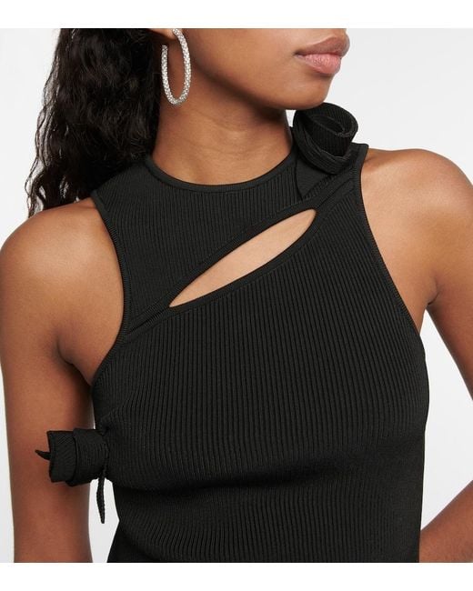 Coperni Black Appliqued Cutout Minidress