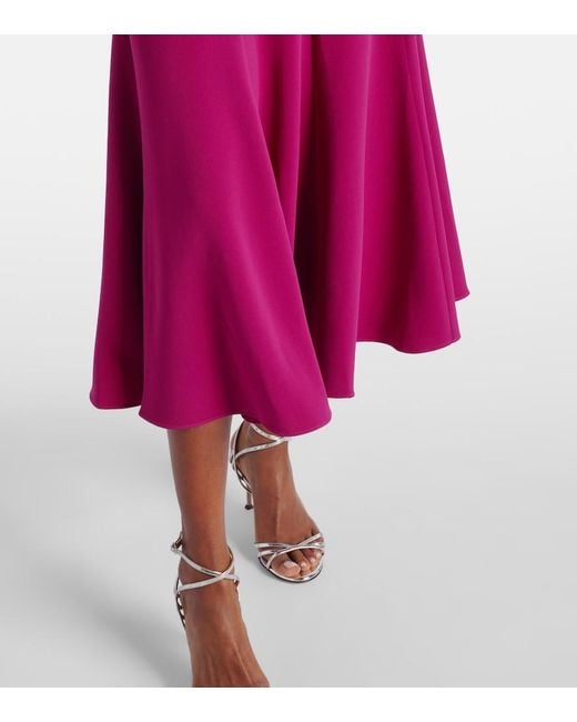 Roland Mouret Purple Cady Crystal Midi Dress