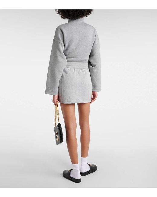 Gucci Gray Cotton Fleece Miniskirt