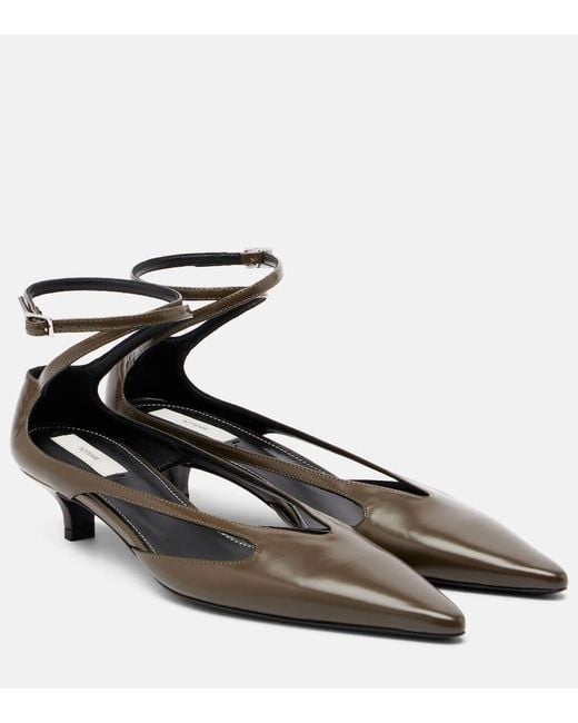 Totême Brown Cutout Leather Pumps