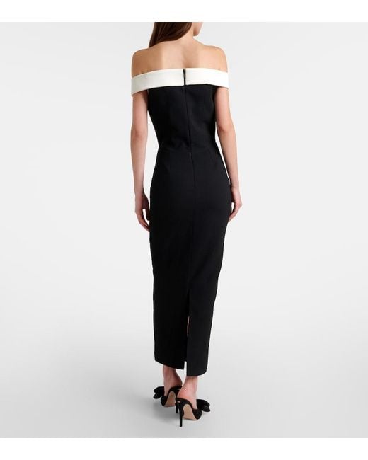 The New Arrivals Ilkyaz Ozel Black Off-Shoulder-Midikleid Jacqueline